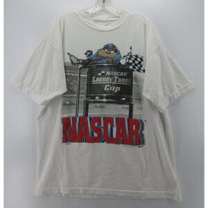 VINTAGE NASCAR Taz Shirt XL Looney Tunes Cup Tasmanian Devil 90s Tee *